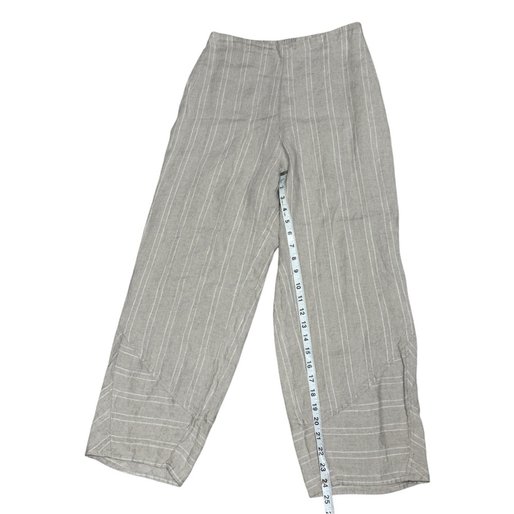 Flax Striped Ankle-Length Linen Pants - Picture 7 of 12